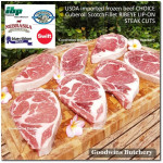 Beef Ribeye lip-on USDA CHOICE frozen whole cut +/- 8kg price/kg brand BLUERIBBON - PREORDER 2-3 days notice (Scotch-Fillet / Cube-Roll)